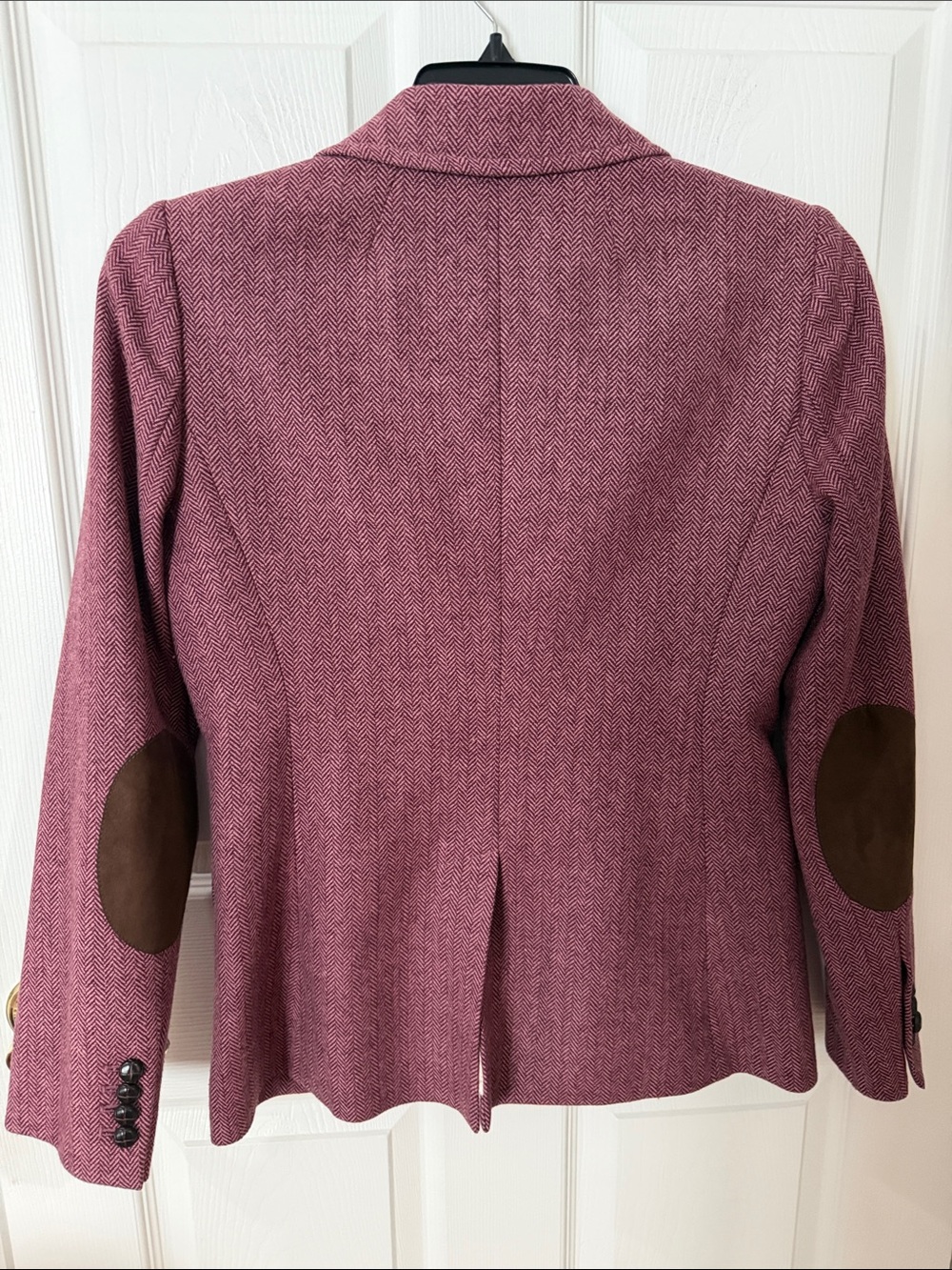 J. Crew Women's Herringbone Blazer - Rose Plum with elbow pads size 8 - Picture 5 of 5